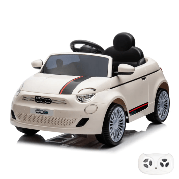 Fiat 500e Electric Kids Car with Remote Control - White